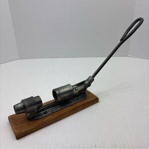 Reed's Rocket Nut Shell Cracker Manual Handle Made in USA Metal Wood Base